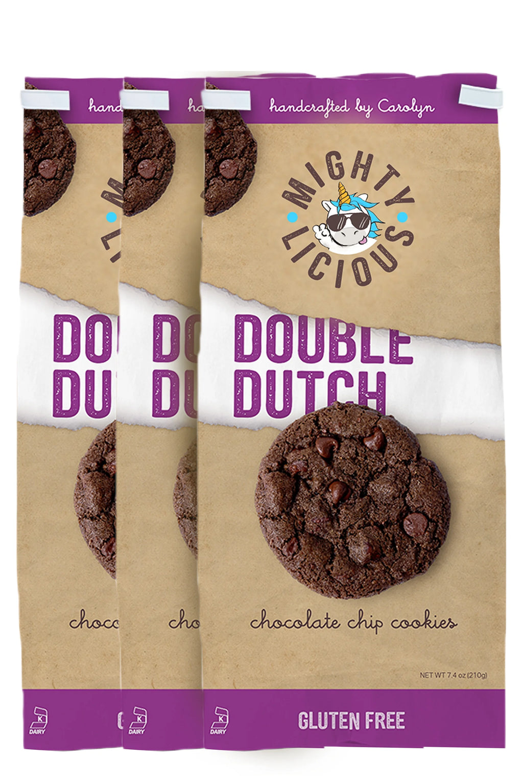 7.4 Oz (3 Pack) Gluten Free Double Dutch Chocolate Chip Cookies Z2786