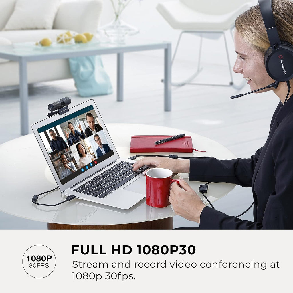 Full HD 1080P Webcam with Privacy Shutter and Dual Microphone X896