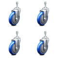 Blue Poly Swivel Caster Set of 4 B2480