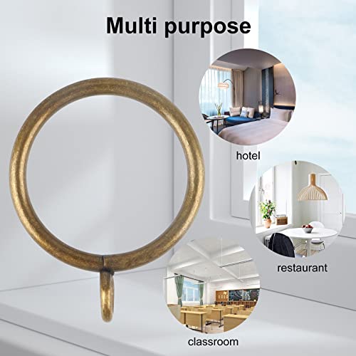 Set of 30 Antique Brass Curtain Rings with Eyelets N951370