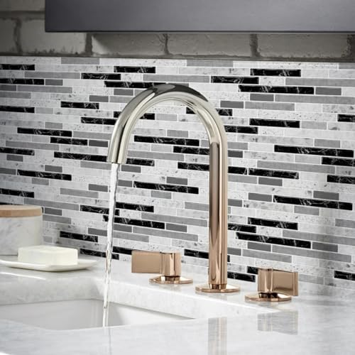 10-Sheet Self-Adhesive Vinyl Backsplash Tiles (Gray) F9730