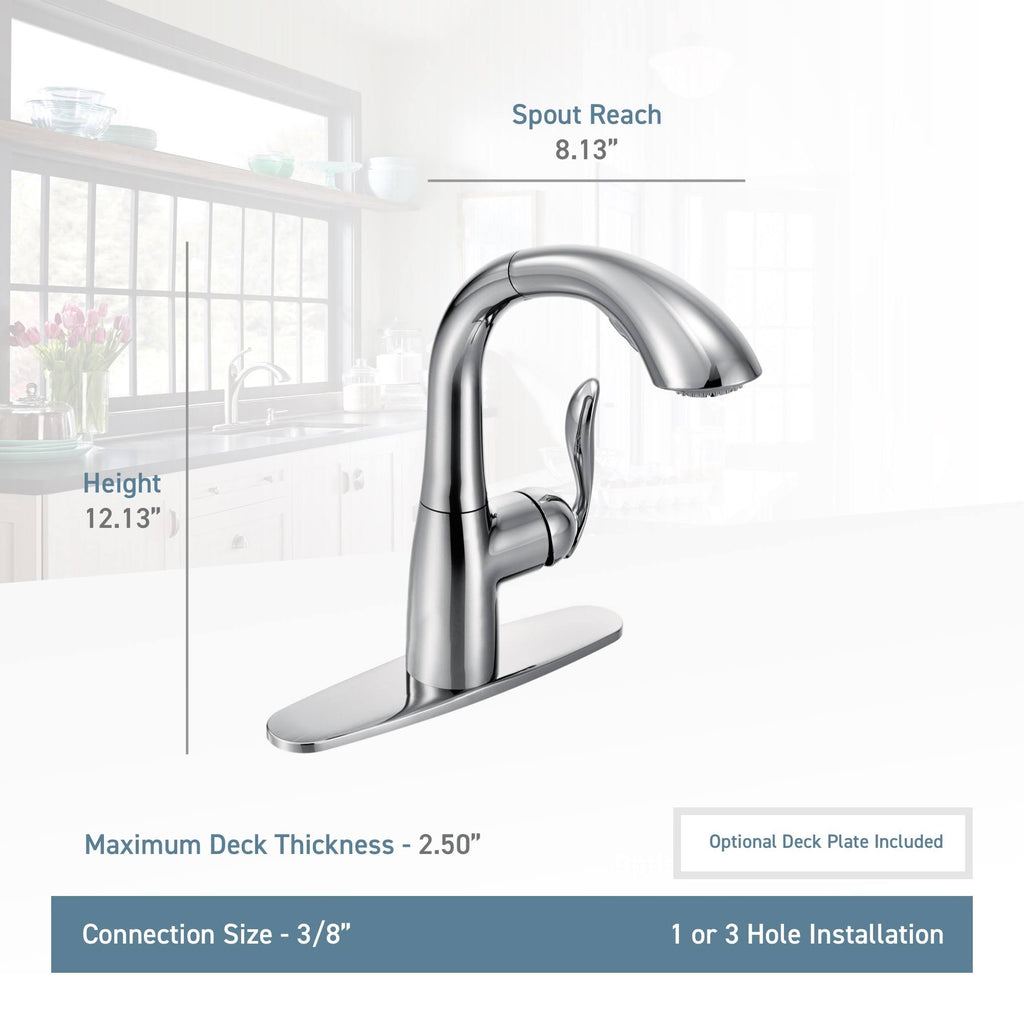 Matte Black Single Handle High Arc Pullout Kitchen Faucet M85227