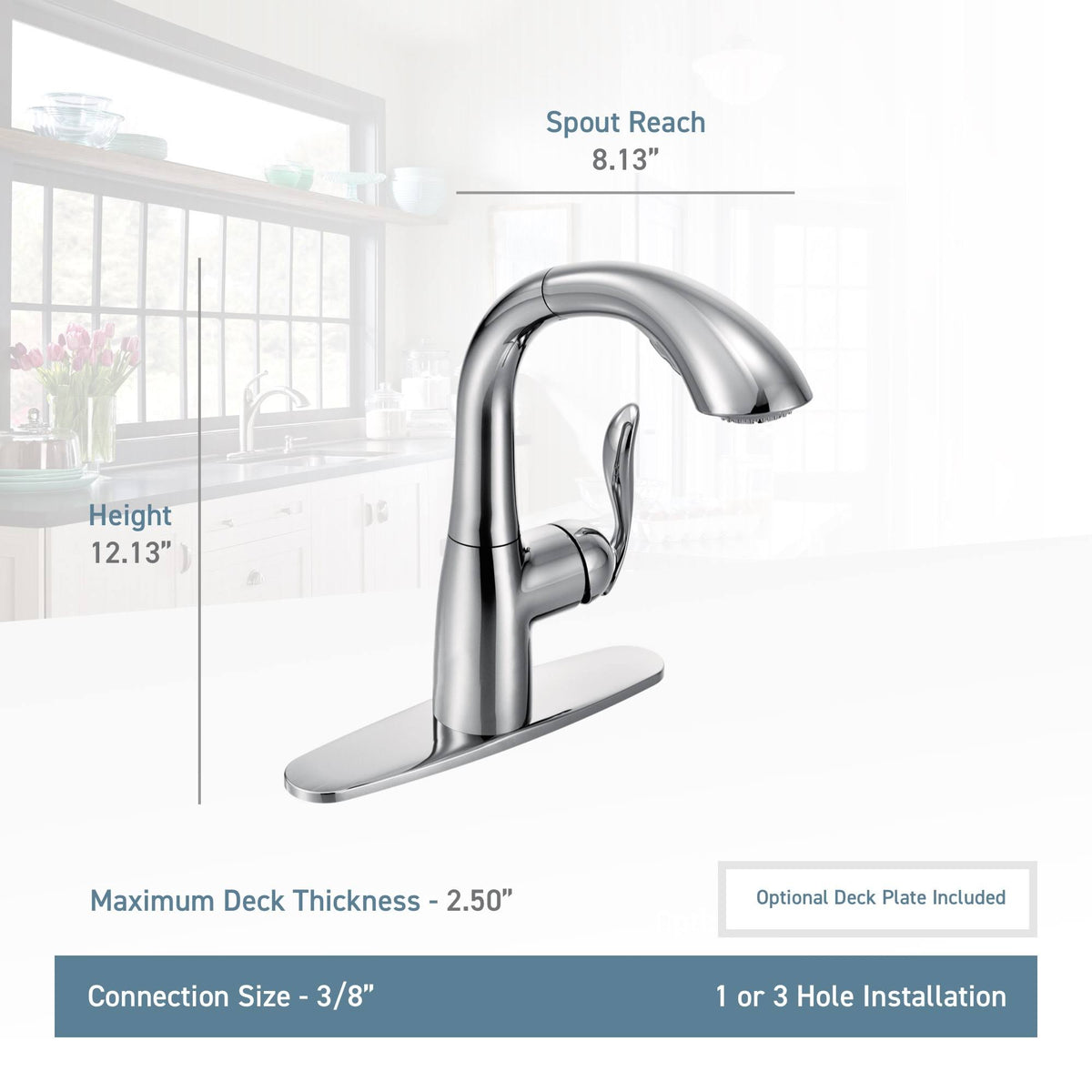 Matte Black Single Handle High Arc Pullout Kitchen Faucet M85227