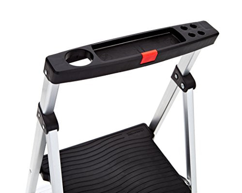 3-Step Lightweight Aluminum Folding Step Ladder with Project Tray, Gray A669837