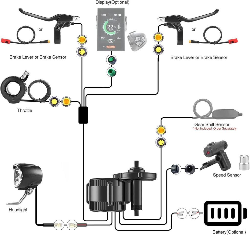 48V 500W Mid Drive Electric Bike Motor Kit F865519