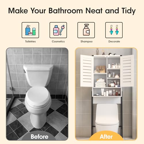 White 2-Door Over Toilet Storage Cabinet U308295