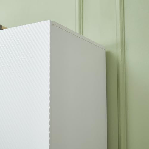 White 4 Doors 3 Drawers Wooden Closet Cabinet Wardrobe Armoire Z53826