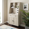 Birch Wood Desk with Keyboard Drawer and Bookshelf P95923