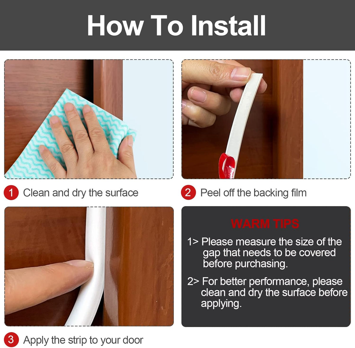 40 Feet Silicone Door Weather Stripping Self-Adhesive Seal Strip G152593