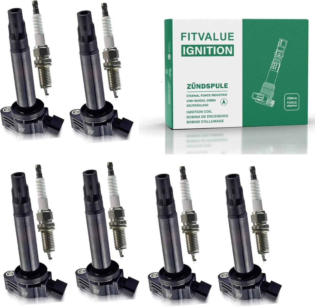 Iridium Spark Plugs and Ignition Coil Pack of 6 G9569