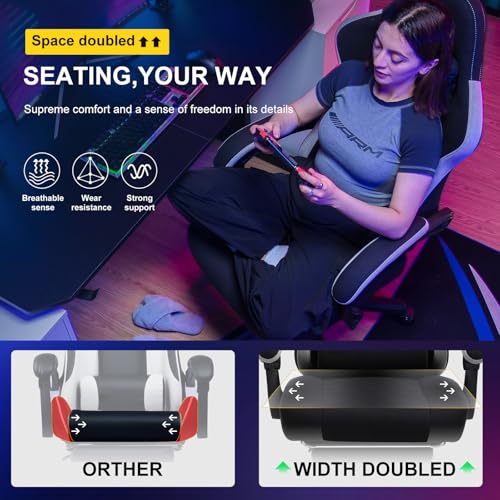 Black Ergonomic Gaming Chair with Footrest Q86283