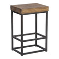24" Pine and Iron Counter Stool in Mahogany/Bronze-black Q773