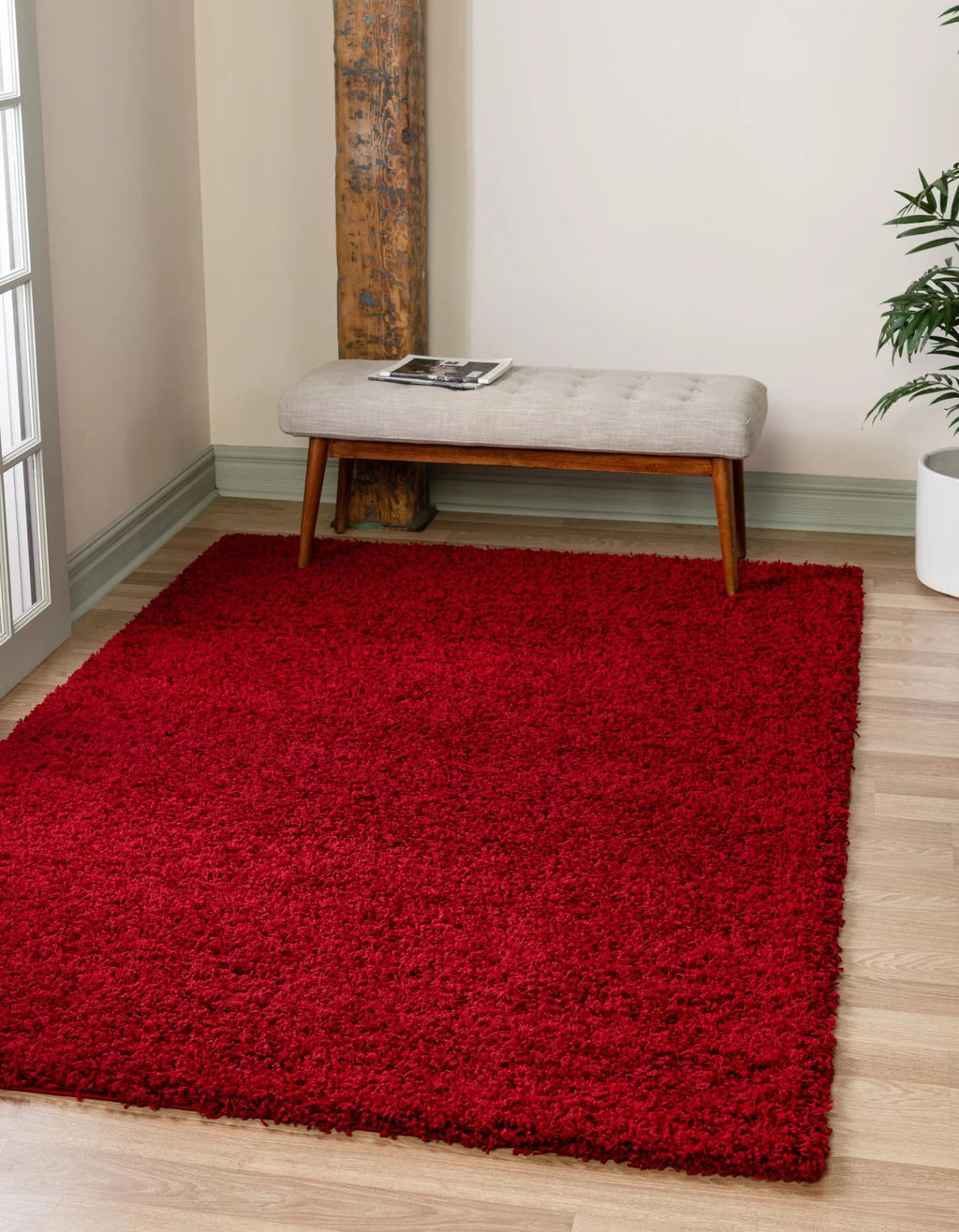 Cherry Red 7' x 10' Shag Rug H299