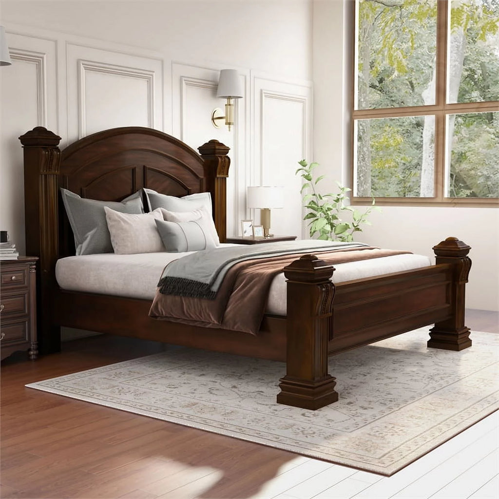 King Panel Wood Bed D9222