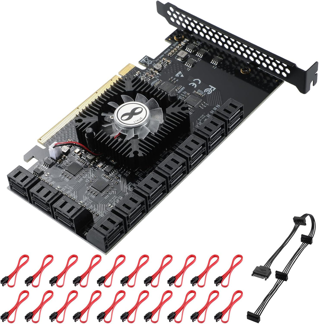 PCIe SATA Card 8 Port with 8 SATA Cables and Low Profile Bracket, Pack of 2 J249924