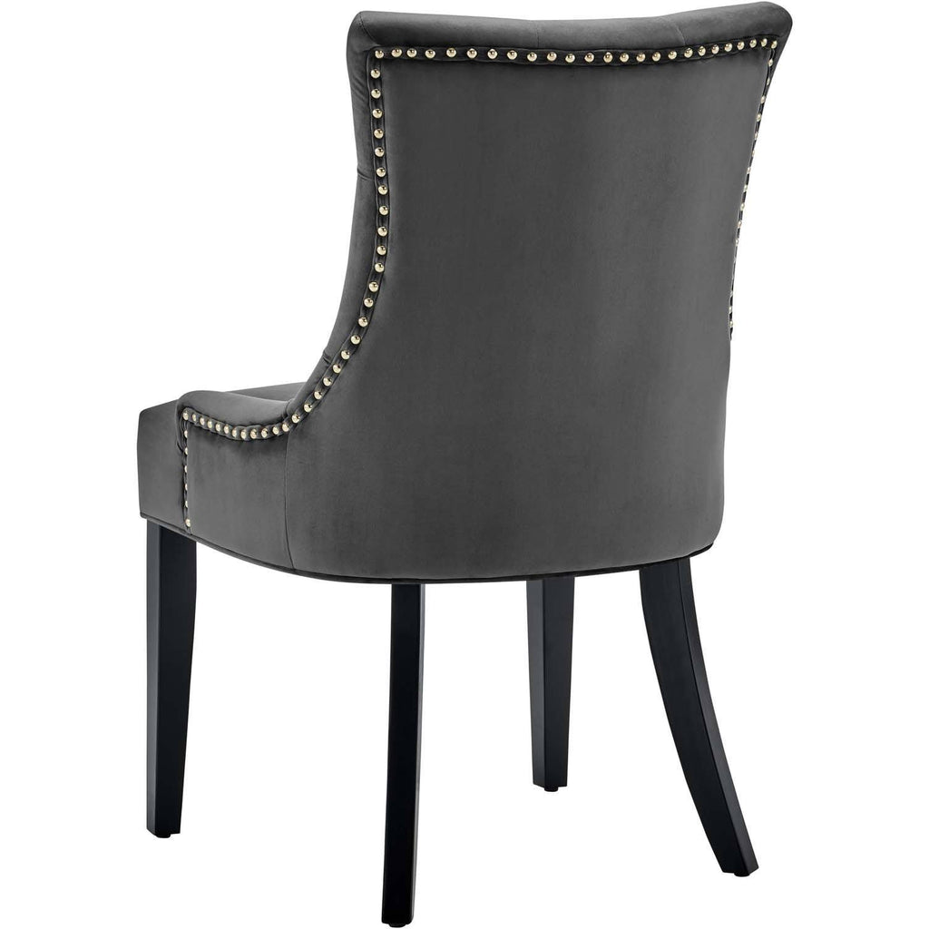 White Tufted Performance Velvet Dining Side Chairs Set of 2 S9394