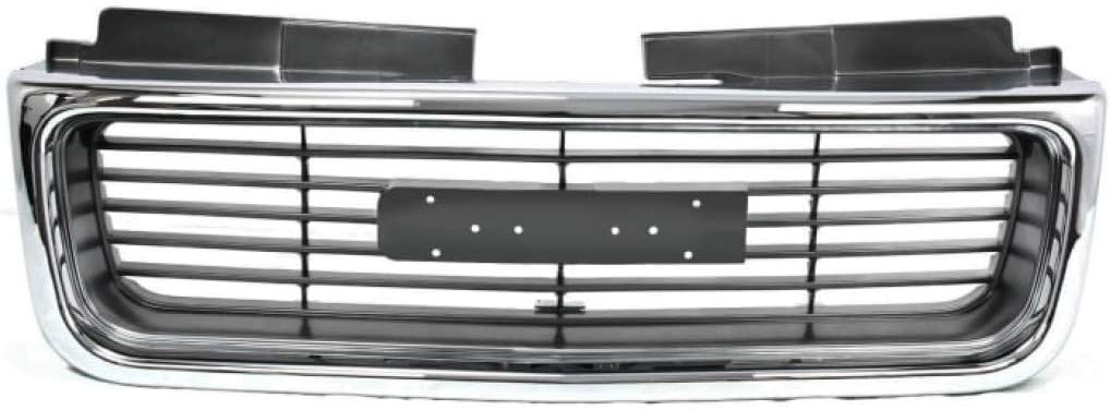 Chrome Shell Grille Assembly with Painted Silver/Gray Insert for GMC Jimmy 1998-2001 R70955