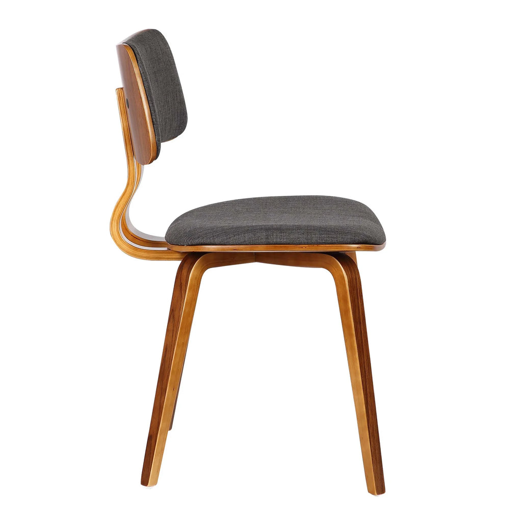 Walnut Wood and Charcoal Fabric Dining Chair M717