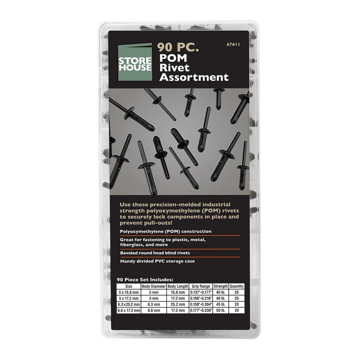 90 Piece Rivet Assortment P266