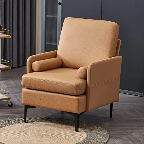 Rustic Accent Chairs Set of 2 Upholstered Armchairs F9383