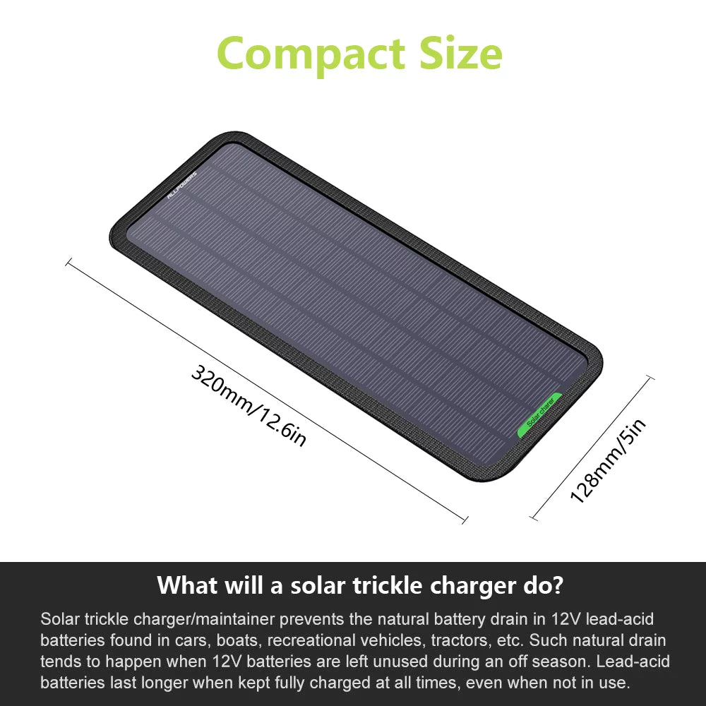 5W 12V 18V Solar Battery Maintainer Portable Solar Panel Kit S48108