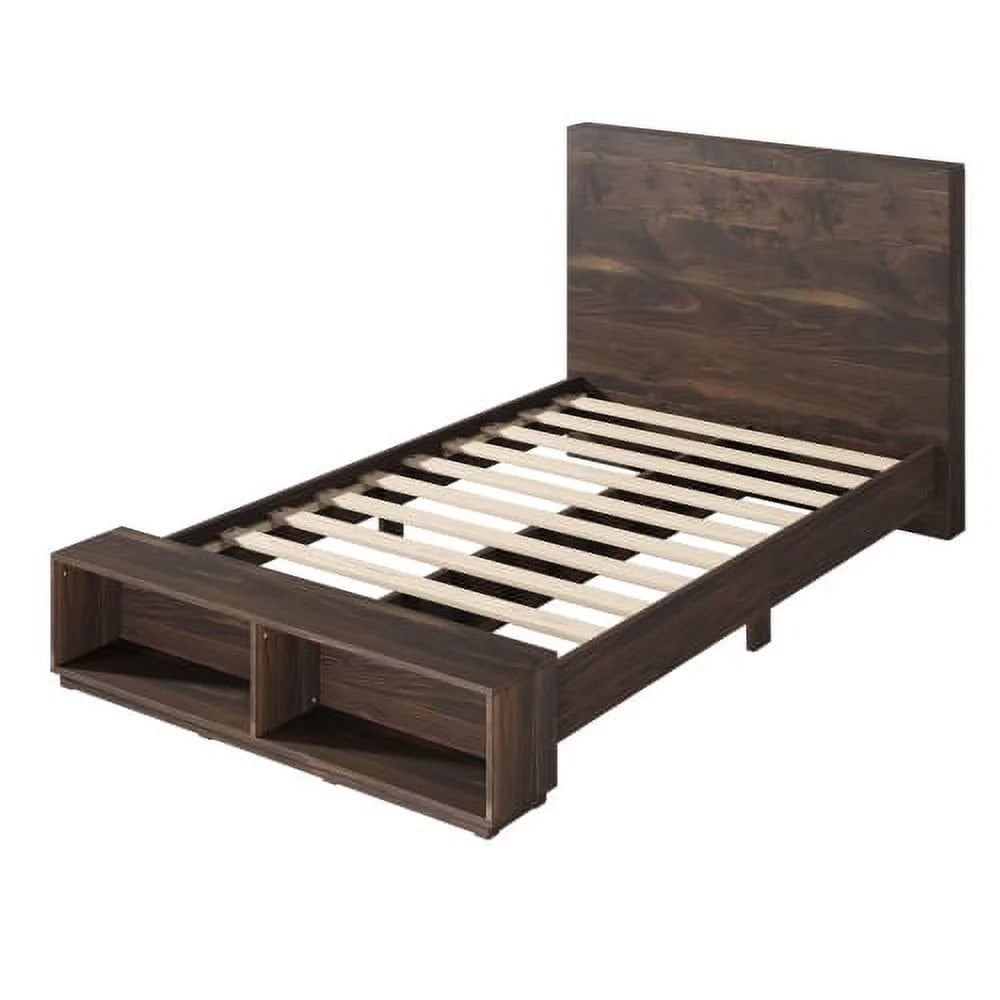 Queen Size Wood Platform Bed Frame with Storage Bench K150