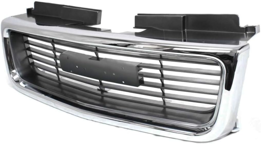 Chrome Shell Grille Assembly with Painted Silver/Gray Insert for GMC Jimmy 1998-2001 R70955
