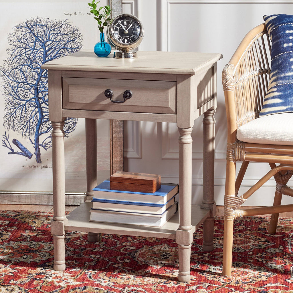 Greige 1 Drawer Accent Table Q823