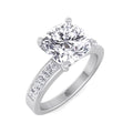 Moissanite Cushion Cut Lab Diamond Engagement Ring With Princess Cut Sidestones I6888