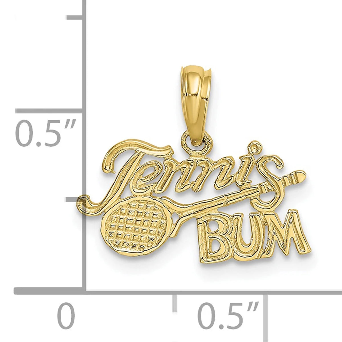 10K Yellow Gold Tennis Pendant Charm with Rope Chain Necklace 20'' Y447