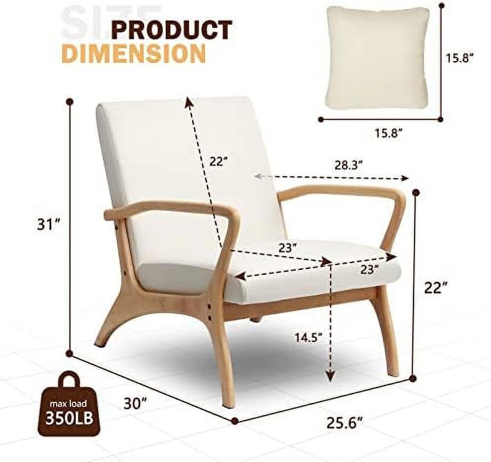 Accent Chair with Lumbar Pillow Upholstered Linen Fabric K70826