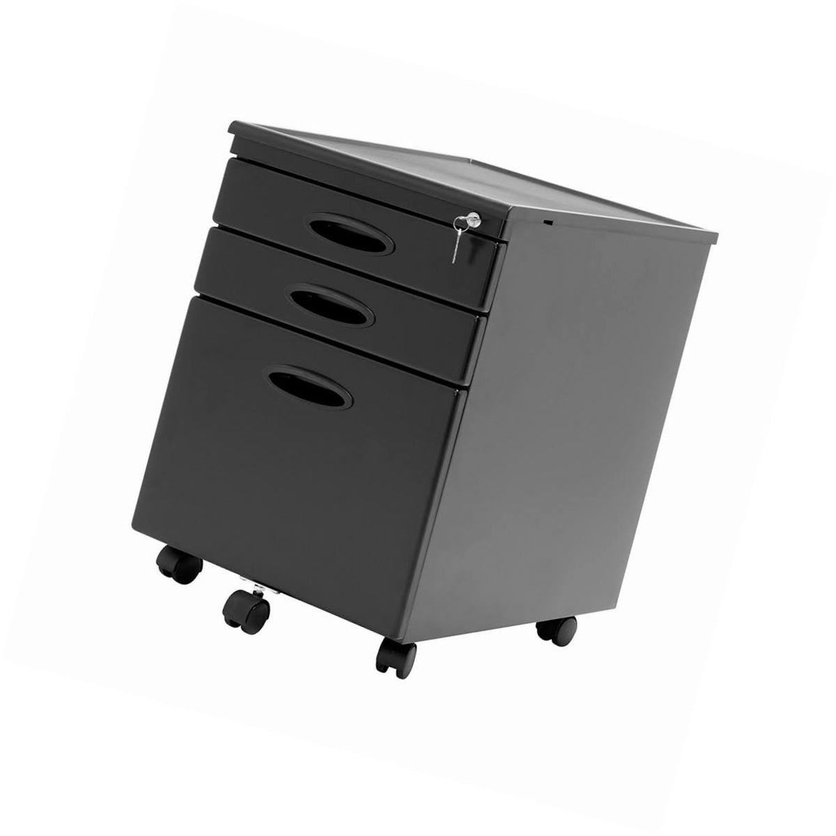 3-Drawer Mobile File Cabinet, Black E409