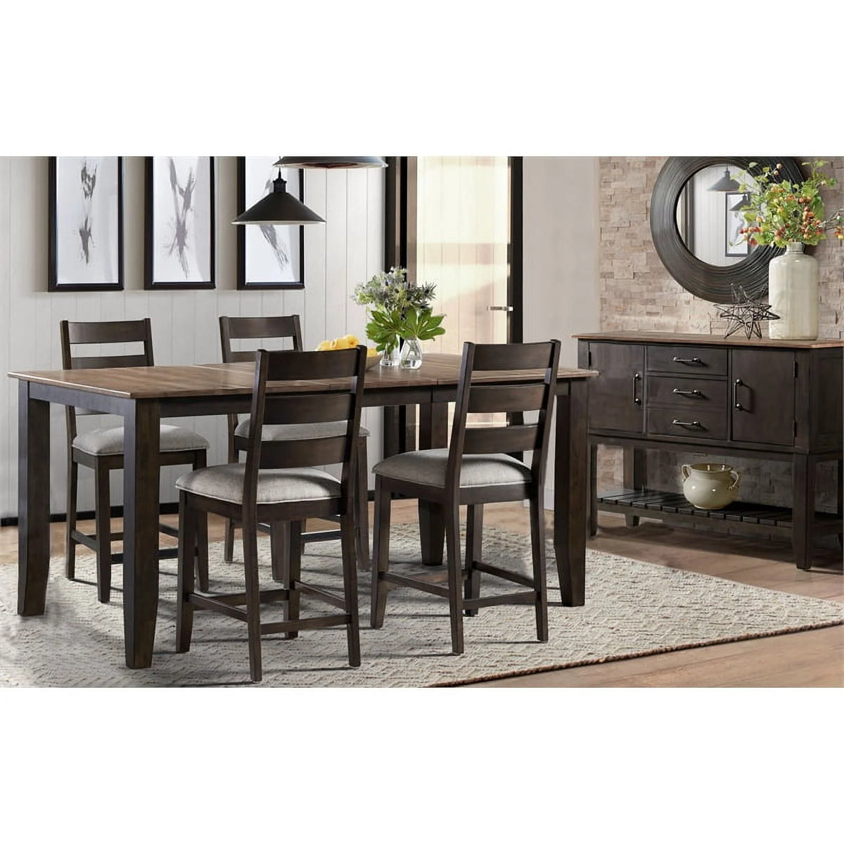 Black Walnut Wood Counter Table T29048