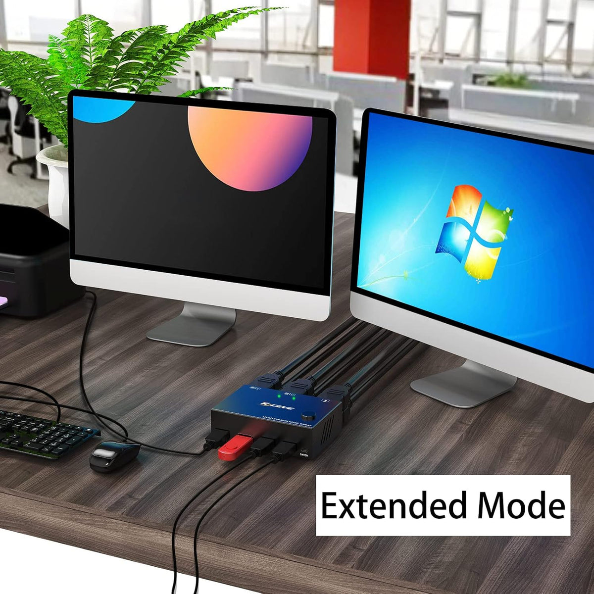Dual Monitor KVM Switch HDMI 2 Port 4K@30Hz with USB 2.0 Hub N535515