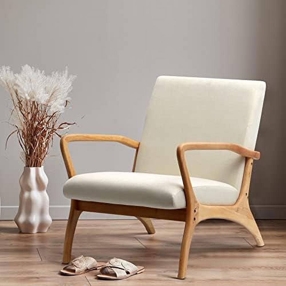 Accent Chair with Lumbar Pillow Upholstered Linen Fabric K70826