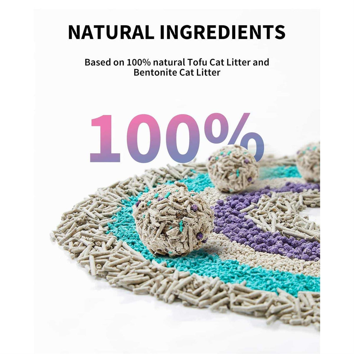5 in 1 Mixed Cat Litter, Strong Clumping, Unscented Ultra Absorbent T8406