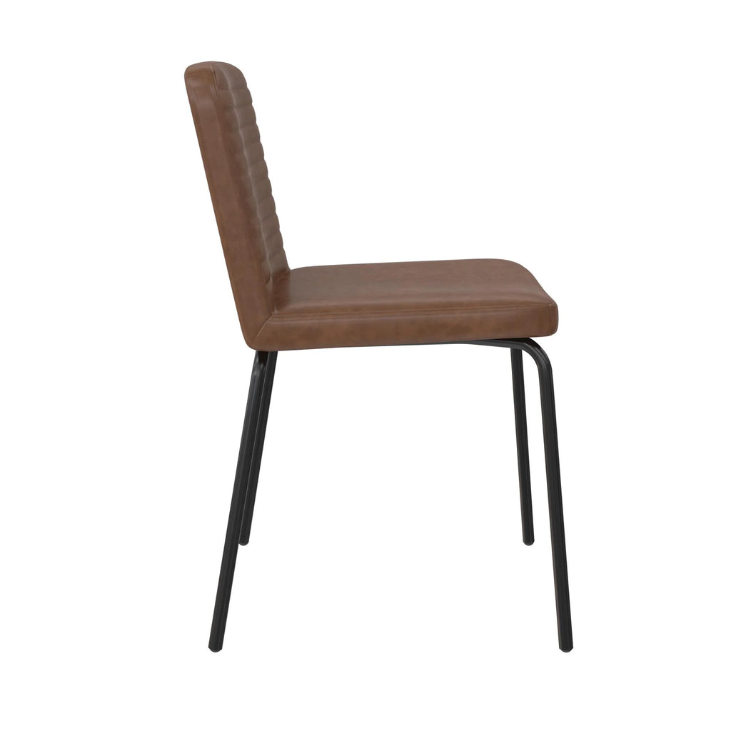 Camel Faux Leather Dining Chair, Set of 2 D93032