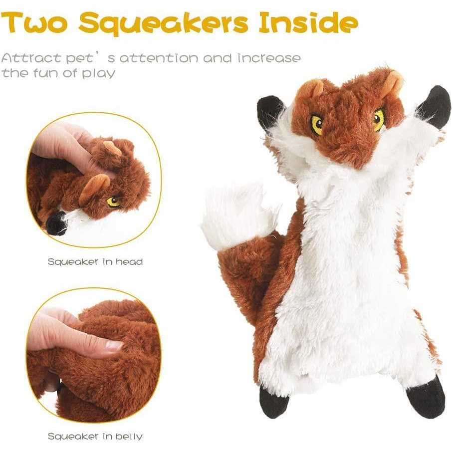 No Stuffing Plush Dog Squeaky Chew Toy B3585
