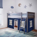 Gray Solid Wood Low Loft Bed Frame X815