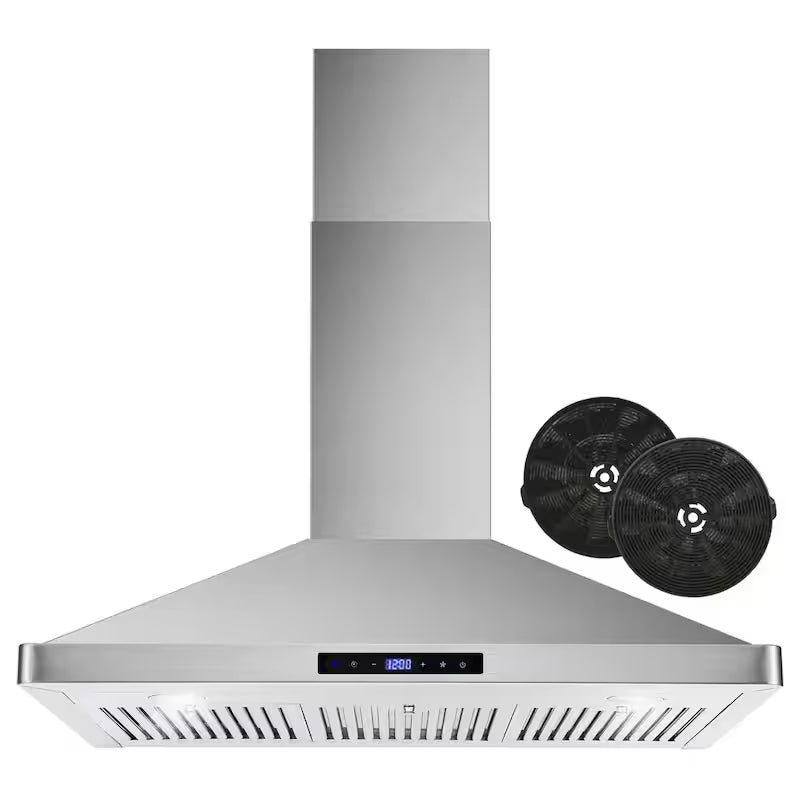 36 in. Stainless Steel Ductless Wall Mount Range Hood with Carbon Filter E644558
