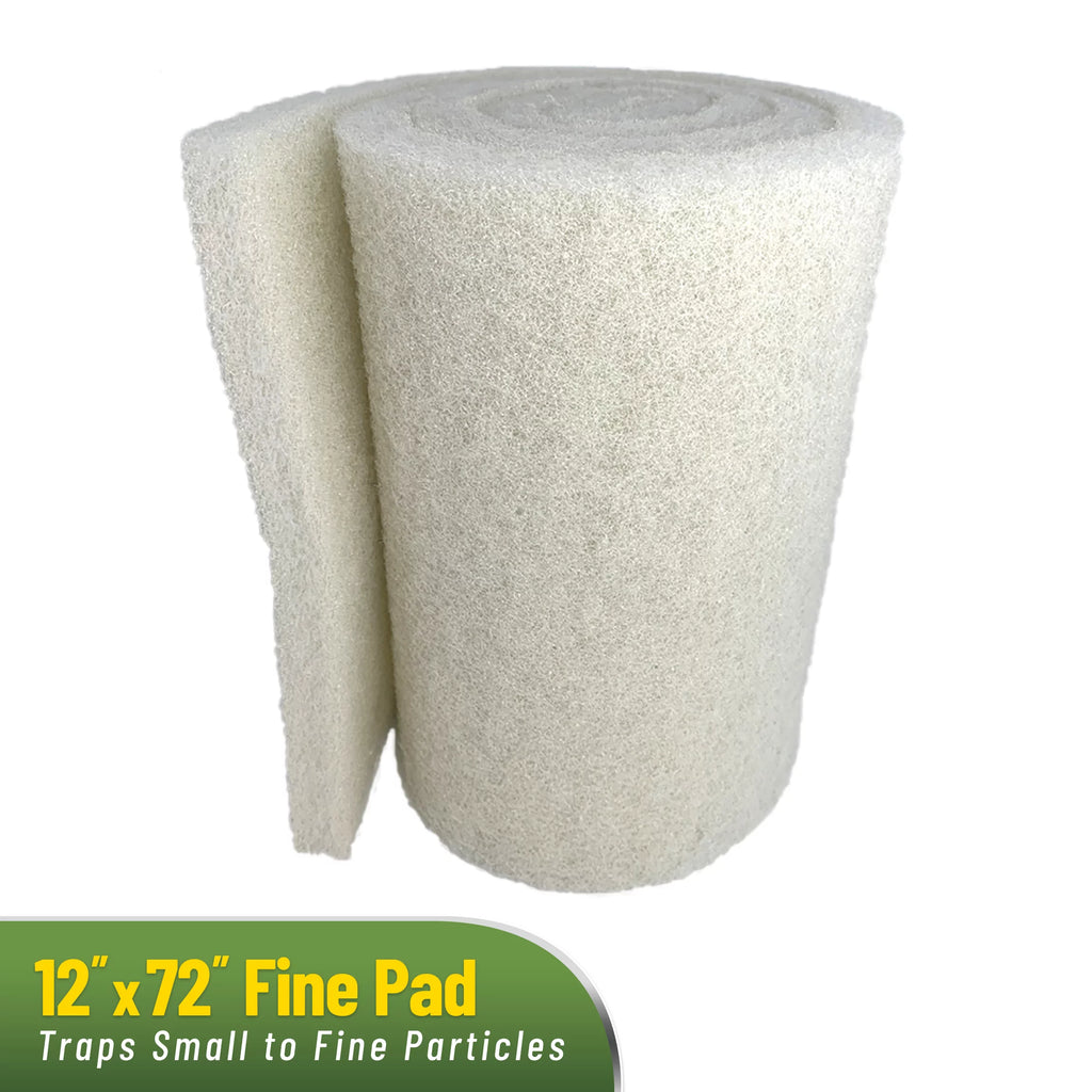12" x 72" Cream Coarse and White Fine Filter Pad E551983
