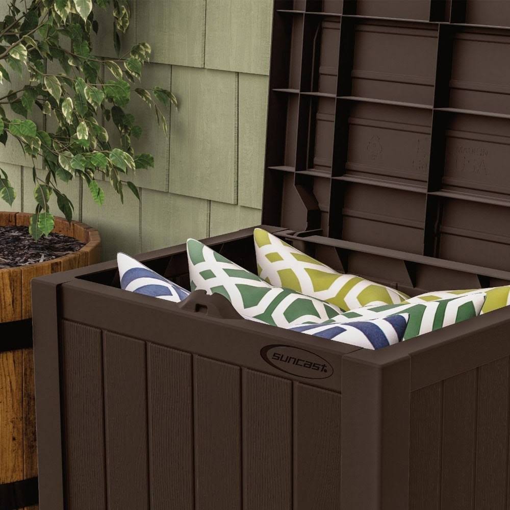 17 x 22 inch Resin 22-Gallon Patio Storage Deck Box, Java Brown (2 Pack) U768