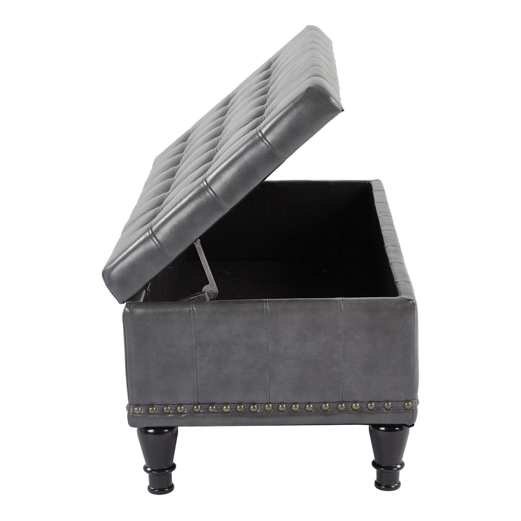 Grey Storage Ottoman V598