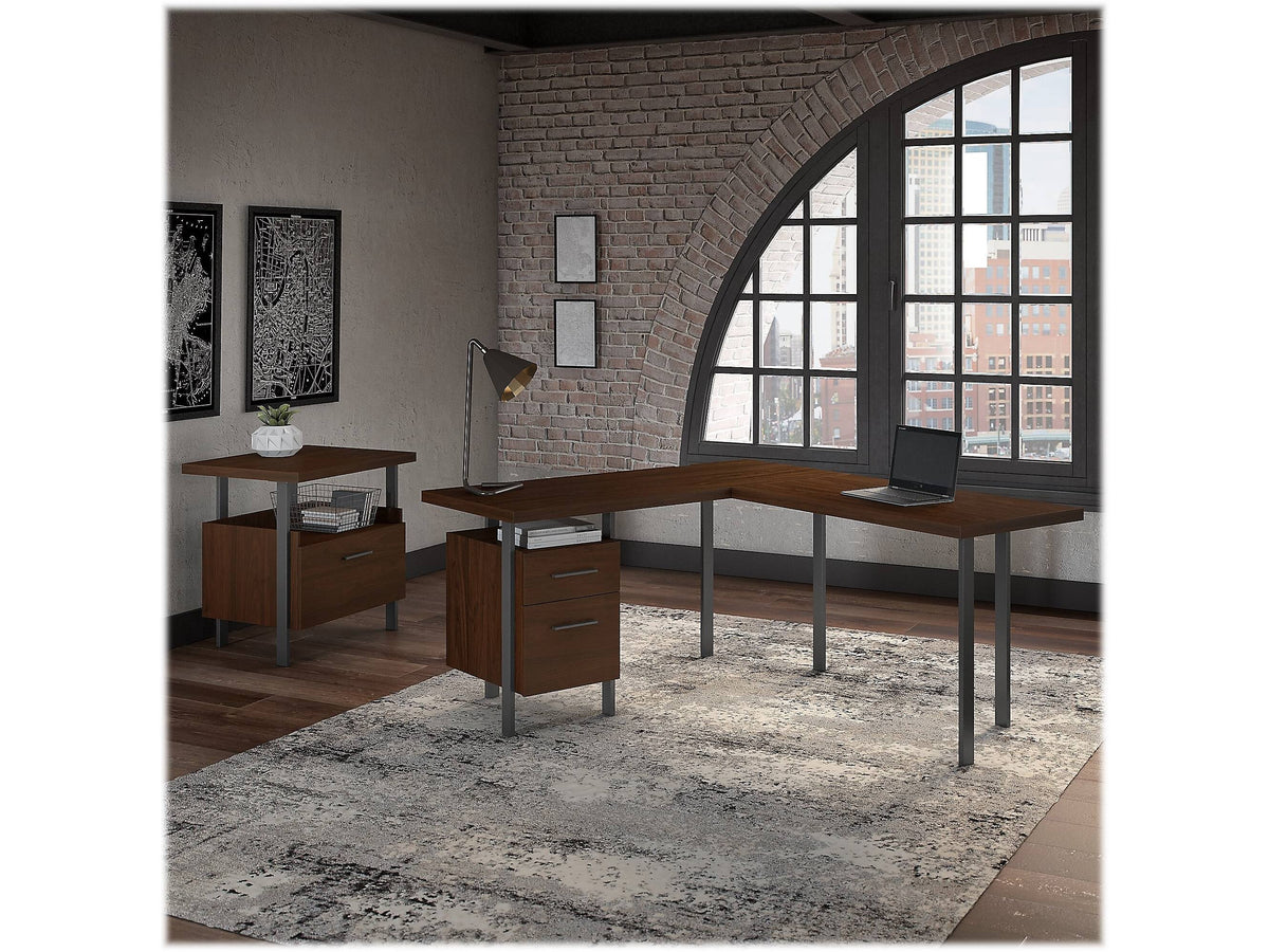 60W L Shaped Desk with Lateral File Cabinet S613894