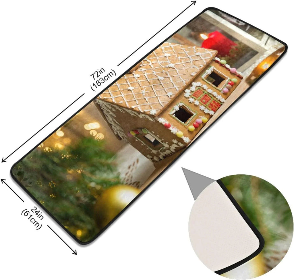 2'X6' Gingerbread House Runner Rug with Rubber Backing N893384