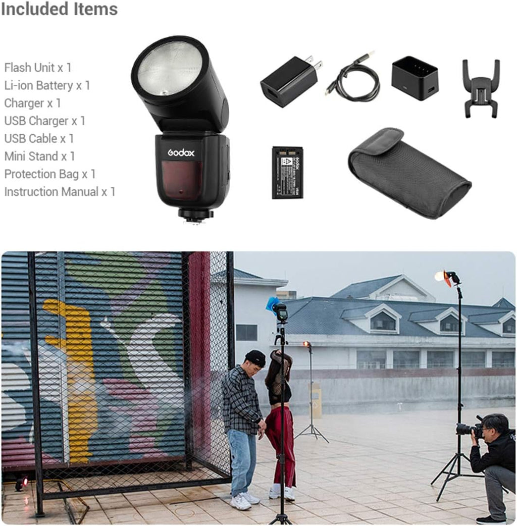On-Camera Round Camera Flash Speedlight for FUJIFILM Cameras Q300