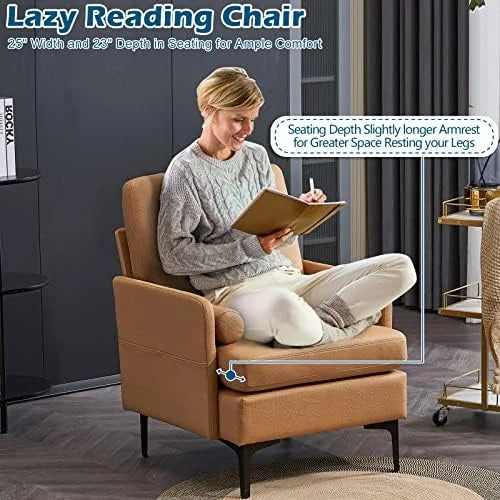 Rustic Accent Chairs Set of 2 Upholstered Armchairs F9383