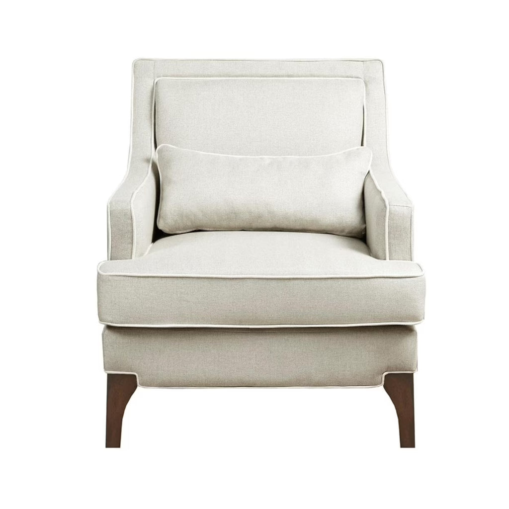 Cream and Dark Brown Arm Chair I3009