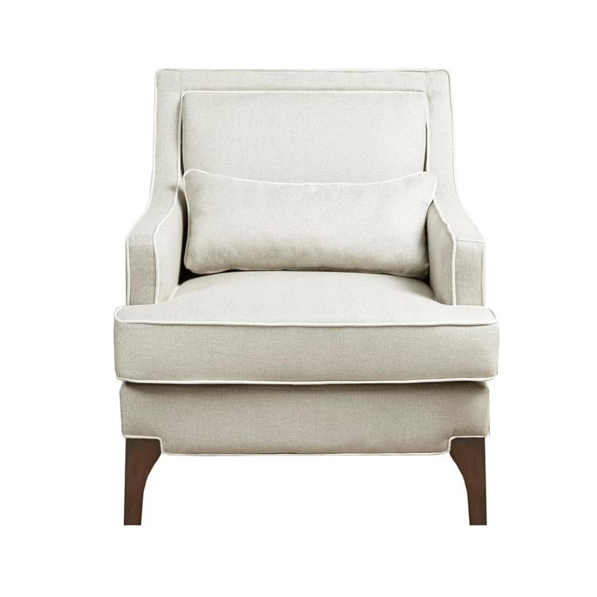 Cream and Dark Brown Arm Chair I3009