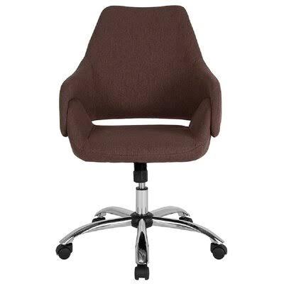 Brown Fabric Mid-Back Chair W278